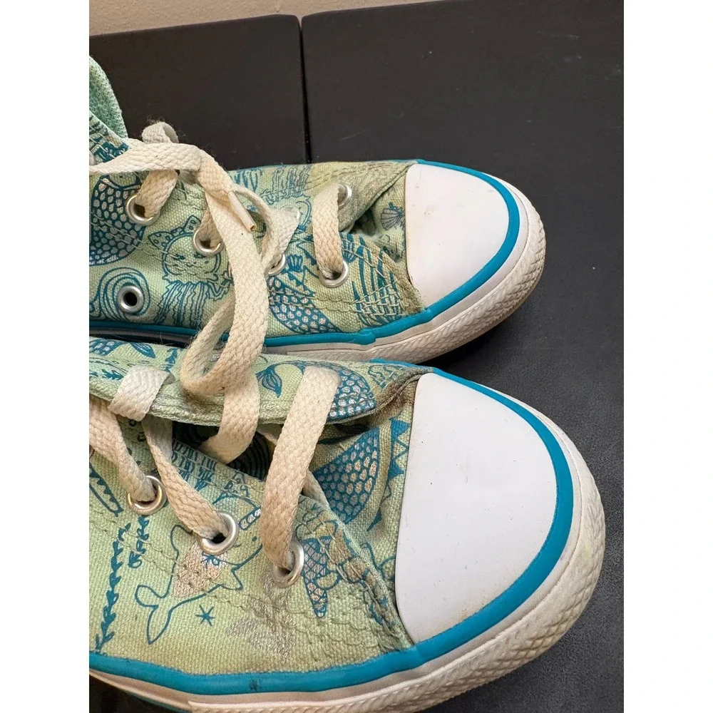 Converse Chuck Taylor All Star Junior 3 Mermaid Sea Life High Top Mint 667202F